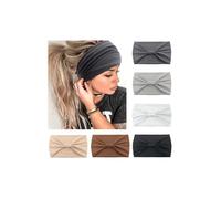 Pieces Haarbänder für Damen, breit, elastisch, weich, Stirnbänder, bedruckt, Yoga-Sport-Stirnband, mehrfarbig, Damen-Stirnband (grau)
