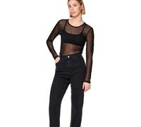 PIECES Kelly Straight Jeans mit hoher Taille in Schwarz W25 / L30 Straight Fit