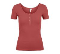 Pieces T-Shirt Kitte – Slim Fit, Baumwoll-Mix, Kurzarm – Rostrot XS Damen