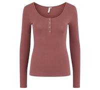 Pieces Langarmshirt Kitte – Slim Fit, 95% Baumwolle/5% Elasthan, Rundhals – Beige L