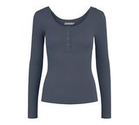 Pieces Damen Langarmshirt Pckitte LS Top Noos BC, Slim Fit, Baumwoll-Mix, Ombre Blau, Gr. M