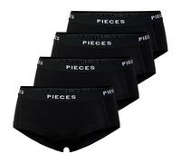 PIECES Damen Pclogo Lady 4 Pack Solid Noos, Schwarz, M