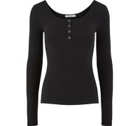 Pieces Serafino-Shirt mit Stretch-Anteil Modell 'Kitte' in Black, Größe XL