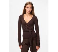 Pieces Longsleeve "Pcroya" in Dunkelbraun - Größe M | Damen Tops