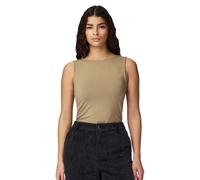 Tanktop PIECES "PCLULA SL REVERSIBLE TANKTOP JRS NOOS", Damen, Gr. S, greige, Jersey, Obermaterial: 90% Nylon, 10% Elasthan, unifarben, figurbetont normal, eckiger Ausschnitt, Tops Tanktop, Materialmi