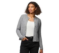 Strickjacke PIECES "PCMALOU LS KNIT CARDIGAN NOOS BC", Damen, Gr. XS, grau (medium grau melange), Strick, Obermaterial: 65% Polyester, 17% Polyacryl, 10% Nylon, 5% Wolle, 3% Elasthan, unifarben, slim