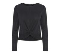 Pieces Regular Fit Langarmshirt mit Knoten-Effekt in Black, Größe XS