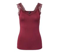 PIECES Slim Fit Tanktop aus Viskose-Mix Modell 'BARBERA' in Dunkelrot, Größe XL