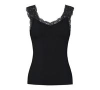 Pieces Top Barbera Lace – Slim Fit Viskose-Mix – Schwarz Größe L