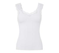 Pieces Spitzentop Barbera Lace – Viskose‑Mix, Slim Fit – Weiß, Gr. M