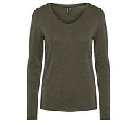 PIECES Pcbillo Ls V-Neck Lurex Stripes Noos