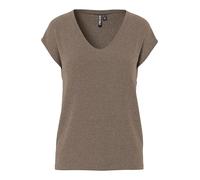 Pieces Kurzarmshirt Pcbillo Lurex Stripes – Viskose-Mix – Sand Größe M