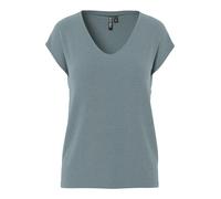 Pieces Regular Fit Shirt aus Viskose-Mix Modell 'BILLO' in Rauchblau, Größe XL