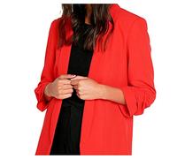 Blusenblazer PIECES "PCBOSELLA 3/4 BLAZER NOOS" Gr. XS (34), rot (high risk red) Damen Blazer Blusenjacken mit Faltendetail am Ärmel (26732907-XS)