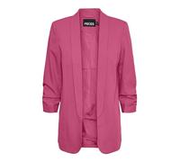 Blusenblazer PIECES "PCBOSELLA 3/4 BLAZER NOOS" Gr. M (38), pink (hot pink) Damen Blazer Blusenjacken mit Faltendetail am Ärmel (41299269-M)