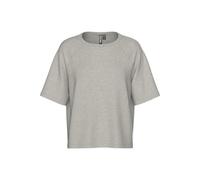 Kurzarmpullover PIECES "PCBREE SS O-NECK KNIT NOOS BC", Damen, Gr. M, crockery detail:melange, Strick, Obermaterial: 80% Polyester, 20% Nylon, meliert, regular fit normal, Rundhals, Pullover, Material