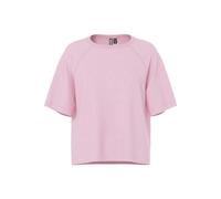 Kurzarmpullover PIECES "PCBREE SS O-NECK KNIT NOOS BC", Damen, Gr. M, roseate spoonbill detail:melange, Strick, Obermaterial: 80% Polyester, 20% Nylon, meliert, regular fit normal, Rundhals, Pullover,