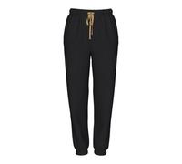Sweathose PIECES "PCCHILLI HW HEART SWEAT PANTS", Damen, Gr. M (38), N-Gr, schwarz (schwarz detail:gold heart), Sweatware, Obermaterial: 50% Baumwolle, 50% Polyester, unifarben, casual, regular fit kn