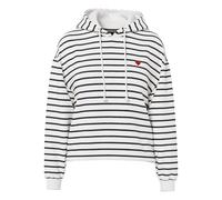 Pieces Chilli Stripes Kapuzenpullover S Cloud Dancer / Black / Heart Emb