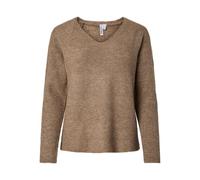 Pieces Pullover PCELLEN LS V-NECK KNIT in Braun EU L