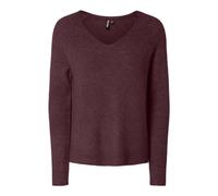 Pieces Regular Fit Strickpullover mit Woll-Anteil Modell 'ELLEN' in Dunkelrot Melange, Größe M