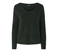 Pieces Regular Fit Strickpullover mit Rippstruktur Modell 'ELLEN' in Dunkelgruen, Größe S
