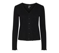 Strickjacke PIECES "PCIRIS CARDIGAN NOOS", Damen, Gr. L, schwarz, Strick, Obermaterial: 50% Viskose, 30% Polyester, 20% Polyamid, unifarben, normal, V-Ausschnitt, Strickjacken Strickjacke (45117143-L)