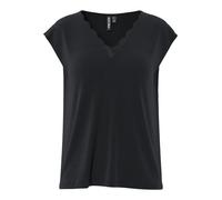 PIECES - PCKAMALA LACE V-NECK TEE JRS NOOS BC Black - Gr. - S