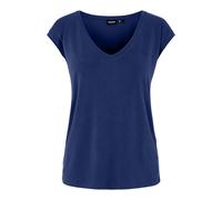 Pieces - "Pckamala" T-Shirt für Damen, V-Ausschnitt, Jerseyware (Blau) EU 38 / UK 10