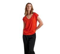 Pieces - "Pckamala" T-Shirt für Damen, V-Ausschnitt, Jerseyware (Mandarinen-Tango) EU 36 / UK 8