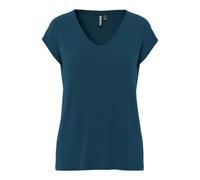 Kurzarmshirt PIECES "PCKAMALA TEE NOOS BC", Damen, Gr. M, grün (reflecting pond), Single Jersey, Obermaterial: 73% Modal, 27% Polyester, unifarben, casual, Basic normal, V-Ausschnitt, Kurzarm, Shirts