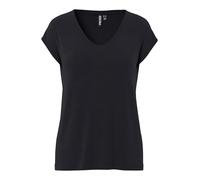 Pieces T-Shirt Pckamala Tee Noos Bc Damen Gr. S Schwarz V-Ausschnitt Regular Fit 73% Modal