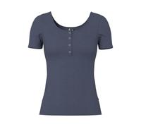 Kurzarmshirt PIECES "PCKITTE SS TOP NOOS BC", Damen, Gr. XL, blau (ombre blau), Rippware, Obermaterial: 95% Baumwolle, 5% Elasthan, unifarben, slim fit normal, Rundhals, Shirts, Baumwollmischung, slim