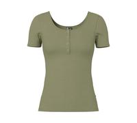 PIECES Slim Fit T-Shirt aus Baumwoll-Mix Modell 'KITTE' in Oliv, Größe XS