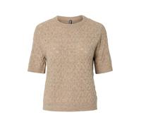 Pieces Lelou O-neck Knit Pullover XS Taupe Gray / Melange