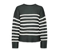Pieces Relaxed Fit Strickpullover mit Woll-Anteil Modell 'LINE' in Dunkelgruen Melange, Größe L