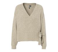 PIECES - PCMALOU LS WRAP KNIT CARDIGAN NOOS BC taupe gray - Gr. - XL