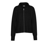 Strickjacke PIECES "PCMALOU LS ZIP KNIT CARDIGAN NOOS BC", Damen, Gr. S, schwarz, Strick, Obermaterial: 65% Polyester, 17% Polyacryl, 10% Nylon, 5% Wolle, 3% Elasthan, unifarben, slim fit normal, Ripp
