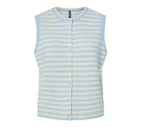 PIECES - PCMALOU SL O-NECK STRIPE CARDIGAN PWP BC Cashmere Blue - Gr. - XL