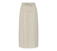 Sommerrock PIECES "PCPIA MW ANKLE SKIRT WVN NOOS", Damen, Gr. XS (34), beige (birch detail:melange), Web, Obermaterial: 70% Viskose, 30% Leinen, meliert, modisch, knöchellang, Röcke, mit Leinen (39751