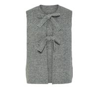 PIECES - PCSILLY SL REV TIE VEST KNIT NOOS BC medium grey melange - Gr. - L