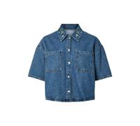 PIECES - PCSKY EMBROIDERY 3/4 SHIRT DNM Medium Blue Denim - Gr. - XL