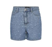 Pieces - Bekleidung Pcsky Hw Rhinestone Shorts - blau - Größe XS