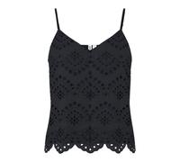 PIECES Regular Fit Blusentop aus reiner Baumwolle Modell 'VILDE' in Black, Größe M