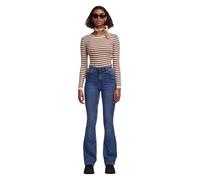 Pieces Peggy Jeans Flared in Stonewash mit hohem Bund XS Regular Fit