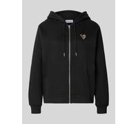 PIECES Relaxed Fit Sweatjacke aus Baumwoll-Mix Modell 'CHILLI' in Black, Größe S