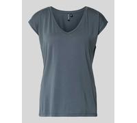 Pieces Relaxed Fit T-Shirt aus Modal-Mix Modell 'KAMALA' in Rauchblau, Größe XS