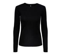Langarmshirt PIECES "PCRUKA LS TOP NOOS BC", Damen, Gr. M, schwarz, Single Jersey, Obermaterial: 95% Baumwolle, 5% Elasthan, unifarben, slim fit normal, Rundhals, Shirts Langarmshirt, Baumwollmischung