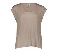 Kurzarmshirt PIECES "PCALICE SS GLITTER TEE JRS NOOS BC", Damen, Gr. XS, greige detail:glitter silber, Jersey, Obermaterial: 95% Viskose, 5% Elasthan, glänzend, unifarben, regular fit normal, tiefer R
