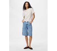 Pieces Shirttop PCVILDE SS TOP WVN NOOS – 100% Baumwolle, Lochstickerei – Gr. M, Hellweiß
